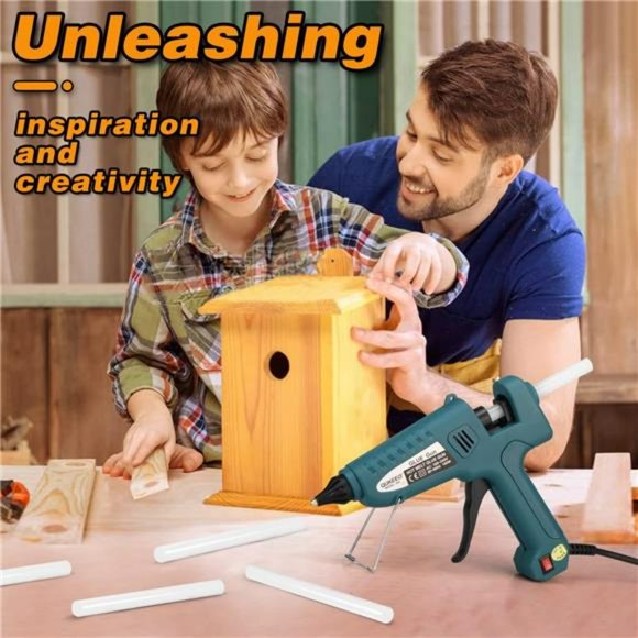 Hot Glue Gun, Hot Glue Gun Kit, 100 Watt Hot Glue Gun with 30 Hot Glue Sticks - Picture 3 of 7